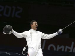 Rubén festeja su victoria. EFE  /