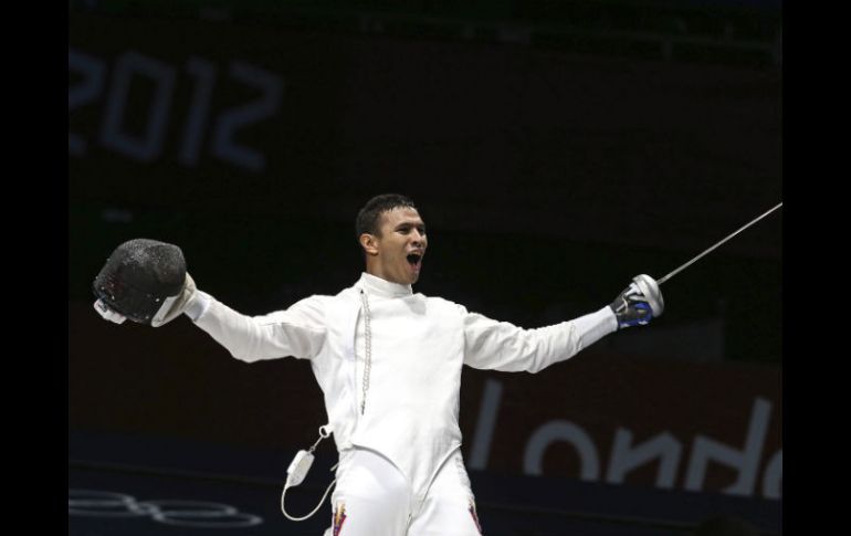 Rubén festeja su victoria. EFE  /