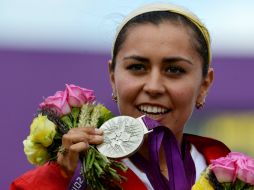 La arquera mexicana declaró estar orgullosa de haber ganado la medalla de plata. XINHUA  /