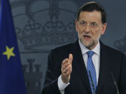 El presidente del Gobierno español, Mariano Rajoy, en conferencia de prensa, donde presentó balance de sus seis meses de gobierno. EFE  /