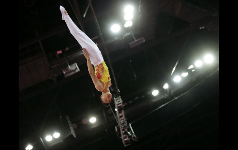 El campeón de Londres, en uno de sus ejercicios. AP  /