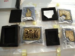 Objetos artísticos de la Edad de Bronce que forman parte de la colección de 843 reliquias. EFE  /