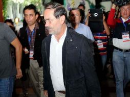 El dirigente nacional del PAN, Gustavo Madero, a su llegada al Encuentro Nacional de Legisladores en la ciudad de Querétaro. NTX  /