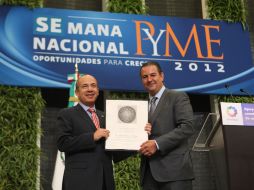 Calderón resaltó que se han creado más de dos millones 200 mil nuevos empleos en este sexenio. NOTIMEX  /