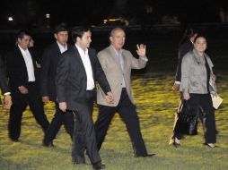 El presidente Calderón llegando a la cede en Quintana Roo. NOTIMEX  /