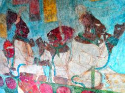 En la imagen, pintura de hace más de 2 mil años, en la zona arqueológica de Bonampak. EL UNIVERSAL  /