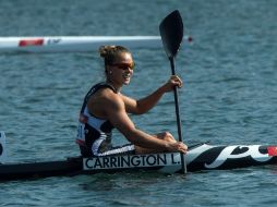 Carrington, durante la competencia que se lleva con tiempo de 44.638 segundos. XINHUA  /