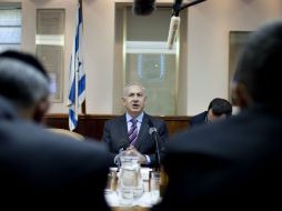 El primer ministro presidiendo una junta en Jerusalén. AP  /