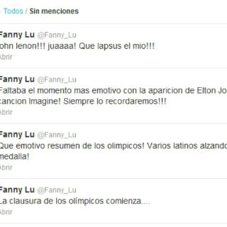 Fanny Lu confunde a John Lennon con Elton John