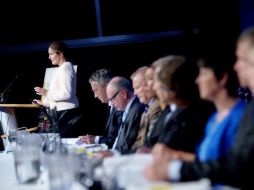 Bech Gjoerv durante la conferencia en Oslo. AP  /