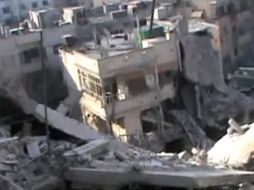 Edificios derruidos por los bombardeos en Jouret, Homs, Siria. EFE  /