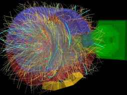 Ilustración del ion de plomo utilizado en los experimentos con el Gran Colisionador de Hadrones. ESPECIAL  /