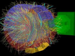 Ilustración del ion de plomo utilizado en los experimentos con el Gran Colisionador de Hadrones. ESPECIAL  /