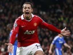 Javier ''Chicharito'' Hernández espera tener muchos más motivos de celebración esta temporada que en la anterior. ARCHIVO  /