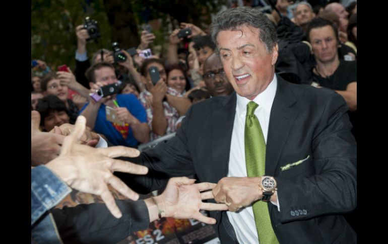 El actor estuvo ayer en Londres para promocionar la película ''Los indestructibles 2''. AP  /