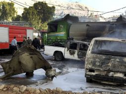 Una explosión registrada cerca del hotel de los observadores de la ONU en Damasco. EFE  /