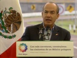 El Presidente Felipe Calderón inauguró el libramiento carretero Periférico de Durango. ESPECIAL  /