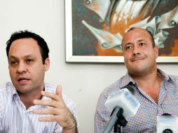 Rueda de prensa de Enrique Alfaro (der) y Clemente Castañeda (izq) de Movimiento Ciudadano.  /