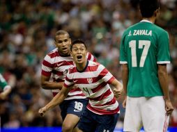 Michael Orozco, de Estados Unidos, festeja su gol. XINHUA  /