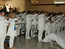 Toma del juramento hipocrático de alumnos de medicina. ESPECIAL  /