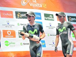 Primer festejo. Jonathan Castroviejo se coloca primero en la clasificación general. AP  /