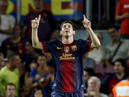 Lionel Messi anotó dos goles en el debut del Barcelona en la liga española. REUTERS  /