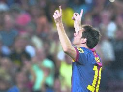 ''Pulga'' rápida. Messi anotó sus dos goles en un lapso de cinco minutos. AP  /