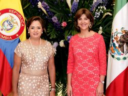 La canciller de Colombia, María Holguín (d), y de México, Patricia Espinosa, esperan concretar nuevos acuerdos entre ambas naciones.EFE  /
