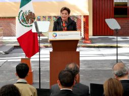 La líder del SNTE, Elba Esther Gordillo, durante la ceremonia de inicio del ciclo escolar 2012-2013. NOTIMEX  /