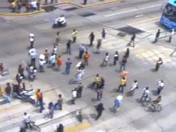 Imagenes de la Secretaría de Vialidad siguieron los detalles del bloqueo en la Calzada Independencia y Javier Mina. ESPECIAL  /