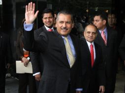 El coordinador de la bancada priista Manlio Fabio Beltrones, de la Cámara de Diputados, durante el registro en San Lázaro. NOTIMEX  /