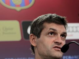 El entrenador del equipo azulgrana mantiene el ánimo después de haberle ganado al Real Madrid en el partido de ida. EFE  /