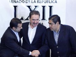 Los coordinadores parlamentarios de la LXII legislatura en el Senado. EL UNIVERSAL  /