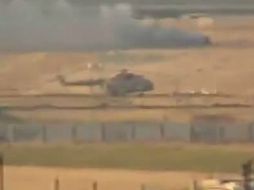 Bombardeos a helicópteros del Helipuerto de Taftanaz. AFP  /