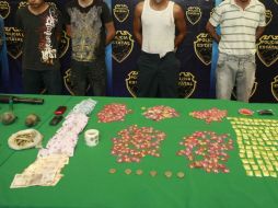 En la base central de la SSPE, fueron presentados los cuatro detenidos.  /