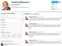 López Obrador, a través de su cuenta de Twitter, señala al TEPJF que Peña Nieto violó la Constitución. ESPECIAL  /