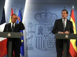 El presidente de Francia, Francois Hollande (i), y el jefe del gobierno español, Mariano Rajoy. AFP  /