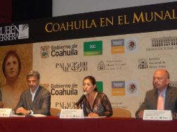 El director del MUNAL, Miguel Fernández y la secretaria de Cultura de Coahuila, Ana Sofía García. NOTIMEX  /