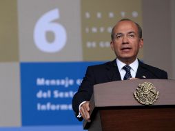 El Presidente Felipe Calderón presentó hoy su último informe de gobierno. AFP  /