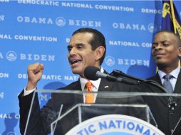 Antonio Villarigosa, alcalde de Los Ángeles, durante su discurso en La Plataforma Demócrata. NTX  /