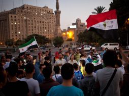 Los manifestantes habían marchado desde la plaza Tahrir, donde mantienen una tienda de campaña de la oposición siria. XINHUA  /