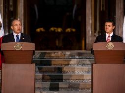 Felipe Calderón y Enrique Peña Nieto arrancaron formalmente la etapa de transición. XINHUA  /