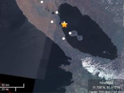 En la imagen, se muestra la zona afectada por el sismo, el epicentro está marcado con una estrella. ESPECIAL  /