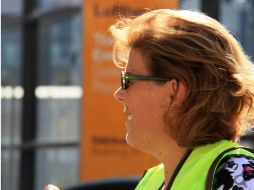 Miembro del staff de Lufthansa durante las protestas. Xinhua  /