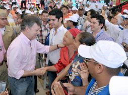 Santos reiteró su buena voluntad de cara al inicio del proceso de paz con las FARC para que ésta sea ''estable y duradera''. EFE  /