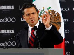El presidente electo, Enrique Peña Nieto, durante el encuentro: Los 300  líderes más influyentes de México 2012. NTX  /