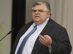 El gobernador del Banco de México, Agustín Carstens, durante una conferencia magistral. NOTIMEX  /