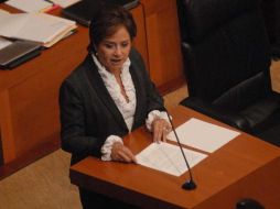 La secretaria de Relaciones Exteriores, Patricia Espinosa, compareció ante senadores, en el marco del Sexto Informe de Gobierno. NTX  /