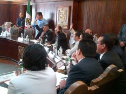 Durante la votación de la orden del día; regidores panistas votaron en contra.  /