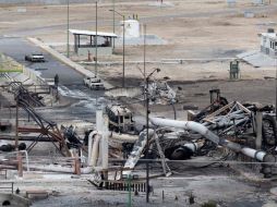 Zona de la explosión en la planta de gas de Pemex. REUTERS  /